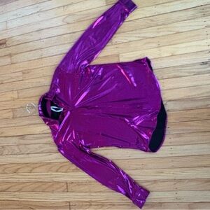 Anthropologie Metallic Fuchsia Blouse